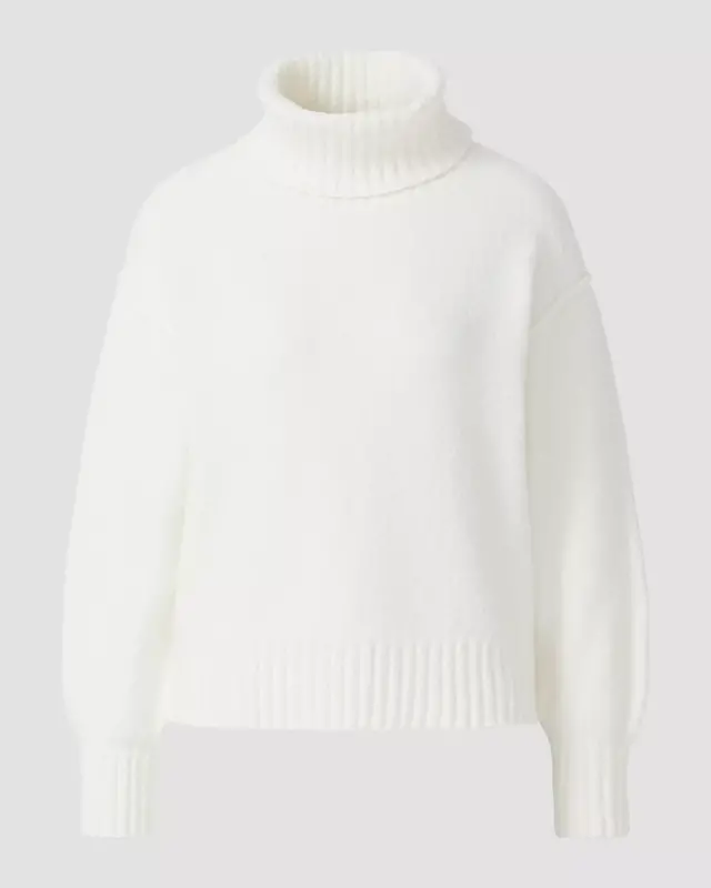 S. Oliver Gebreide Trui met Wijde Col - Off White