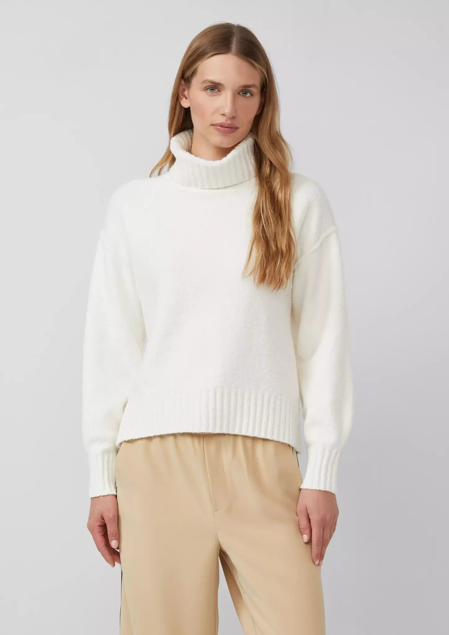 Oliver Strickpullover mit Rollkragen Off White Cotton Blues