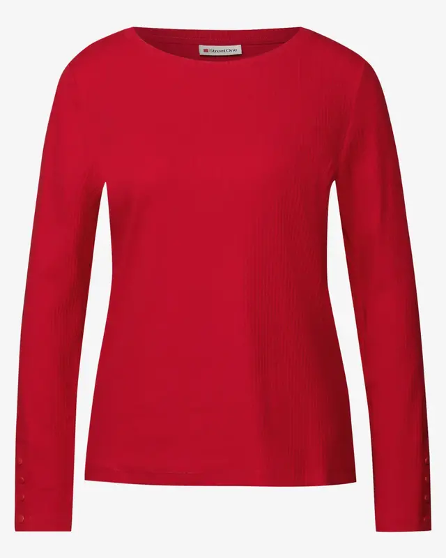 Street One Shirt mit Rippstruktur - Racing Red