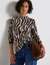 Street One Shirt mit Zebra Print - Deep Roast Brown