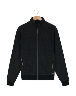 Baileys Two-Tone Jacquard Sweatcardigan - Dark Forrest