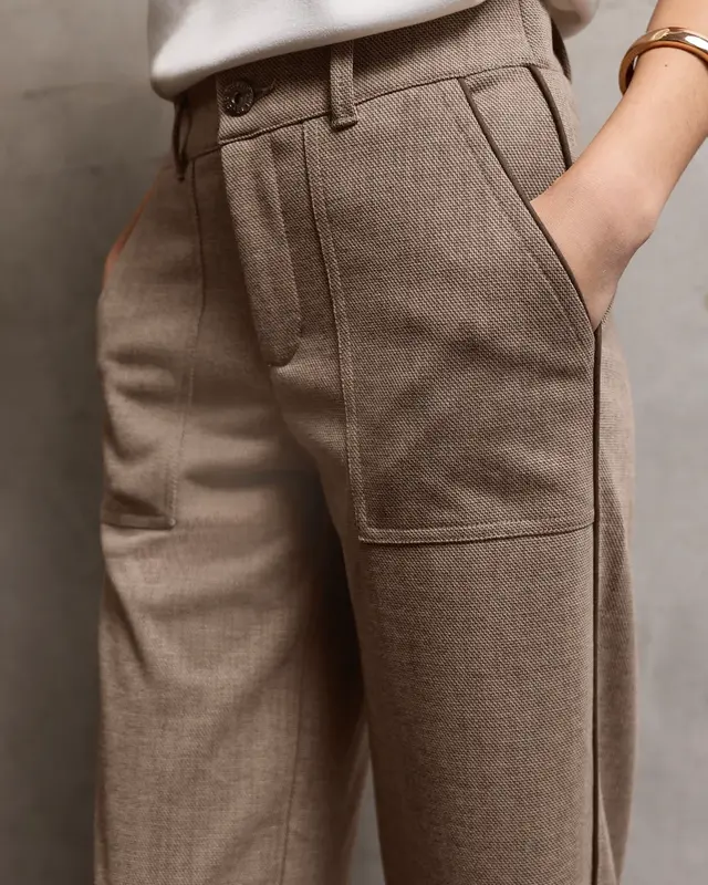 Street One Studio Straight Leg Pants - Sandstone Beige Melange