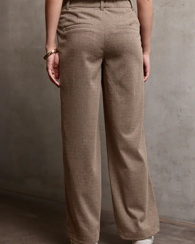 Street One Studio Straight Leg Pants - Sandstone Beige Melange