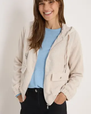 Cecil Cordjacke mit Kapuze - Oat Milk Beige