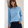 Sweatshirt with Text - Sporty Light Blue