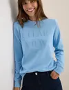 Cecil Sweatshirt with Text - Sporty Light Blue
