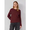 Knit Jumper with Curled Hem - Red
