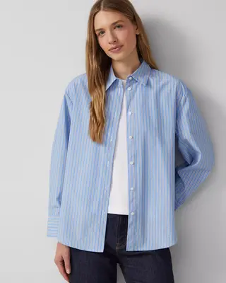 S. Oliver Relaxed Fit Bluse mit Schmucksteinen - Blue