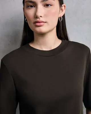 Street One Studio Basic Shirt met Korte Mouwen - Dark Auburn Brown