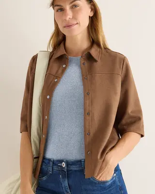 Cecil Velours Blouse - Mocha Caramel