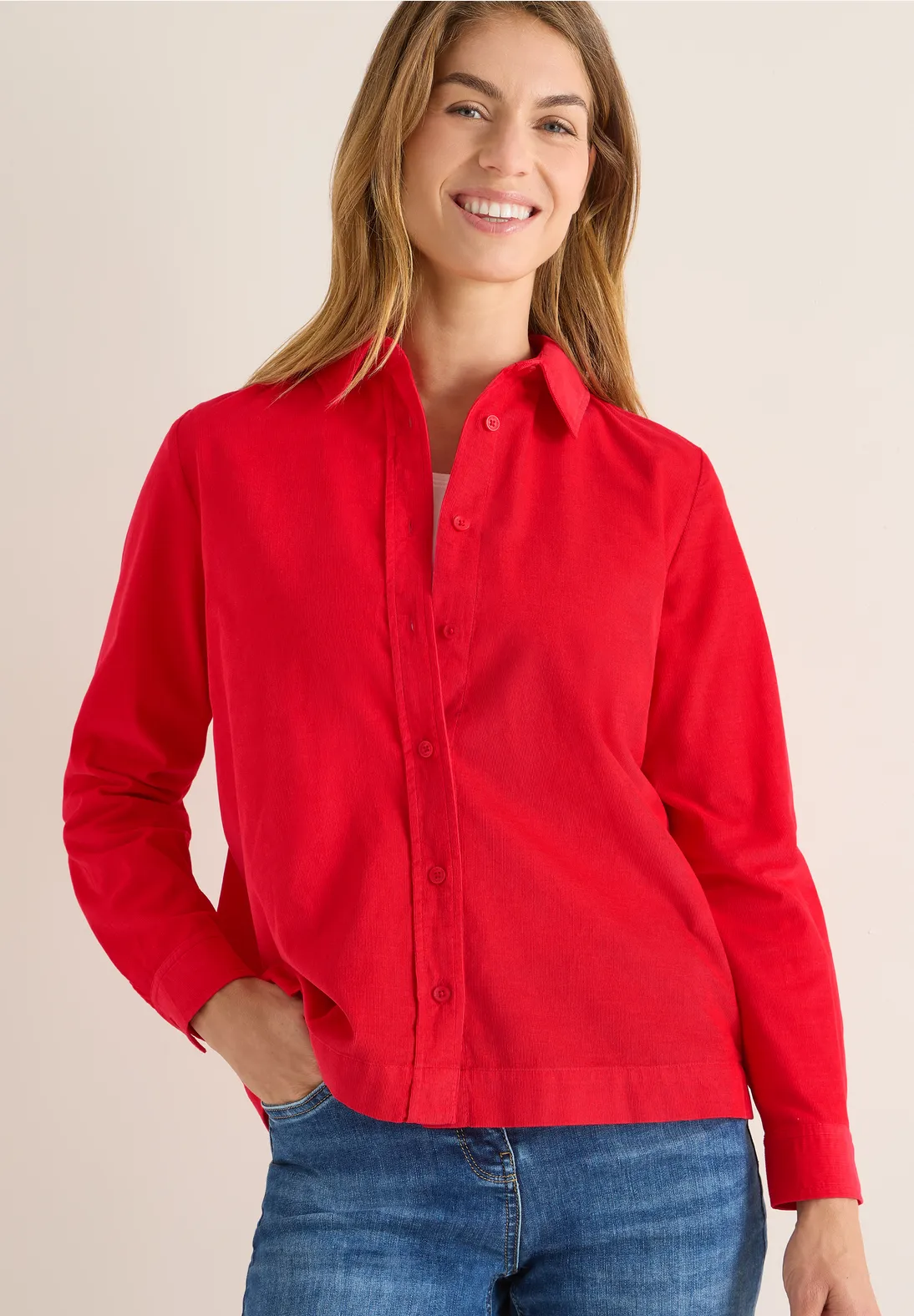 Cecil Cordbluse - Fiery Red