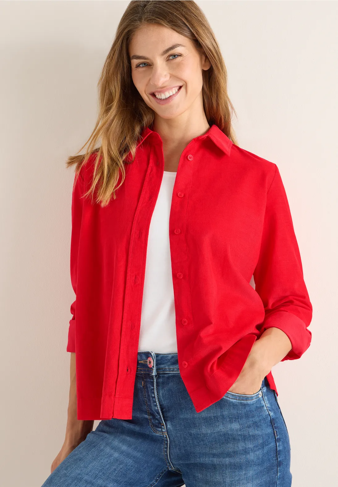 Cecil Cordbluse - Fiery Red