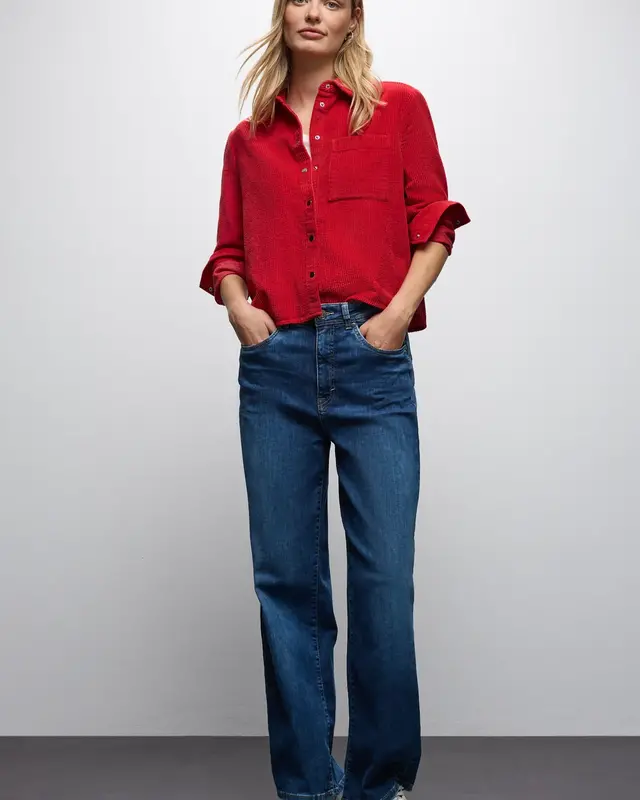 Street One Corduroy Blouse - Racing Red