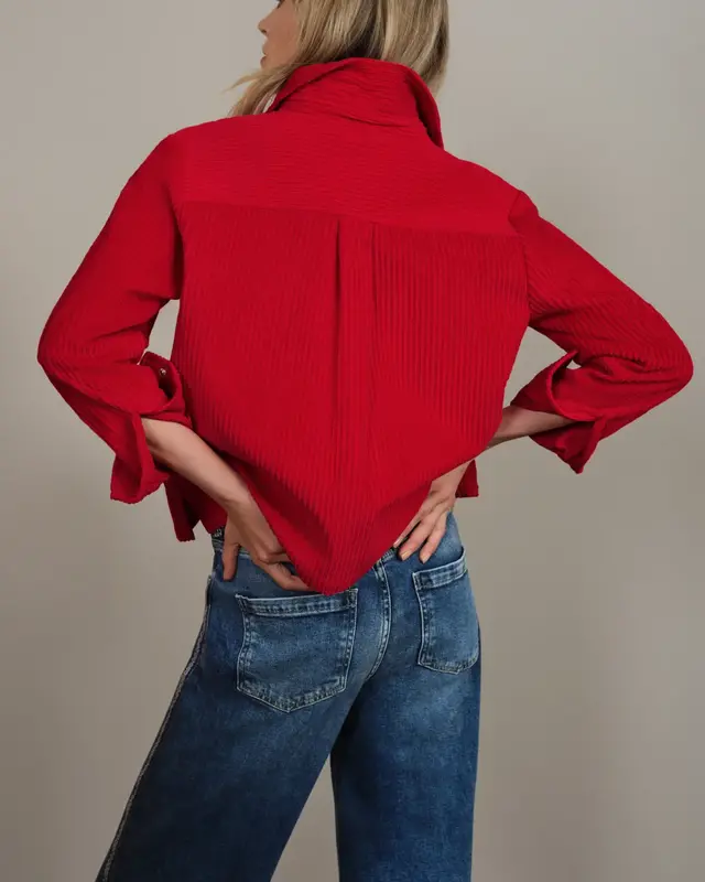 Street One Corduroy Blouse - Racing Red
