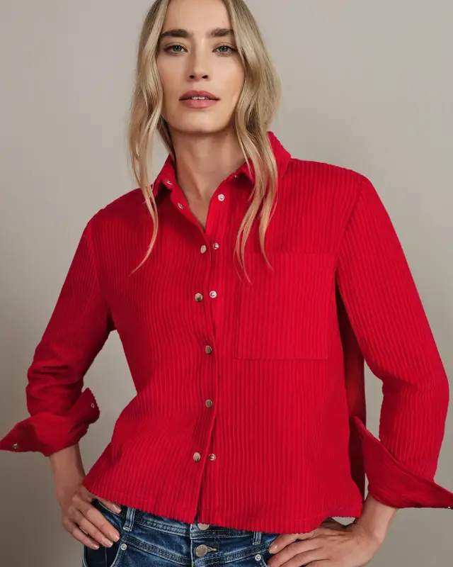 Street One Corduroy Blouse - Racing Red
