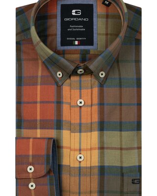 Giordano Ruit Print Overhemd - Orange