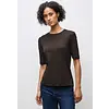 Basic T-Shirt mit Raffung - Deep Roast Brown