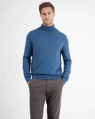Lerros Strick Pullover mit Rollkragen - Storm Blue Melange