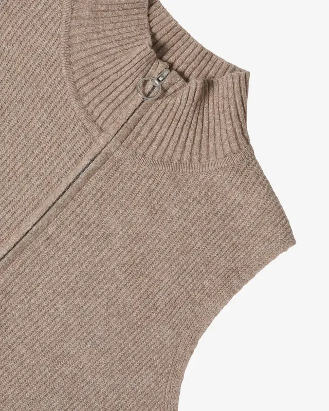 Cecil Weste mit Rippstruktur - Toffee Cream Melange