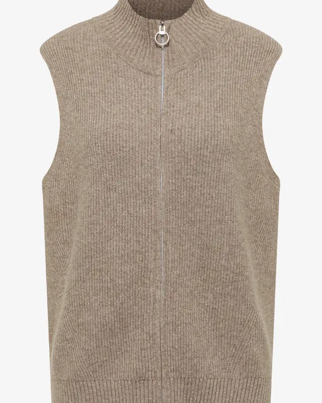 Cecil Weste mit Rippstruktur - Toffee Cream Melange