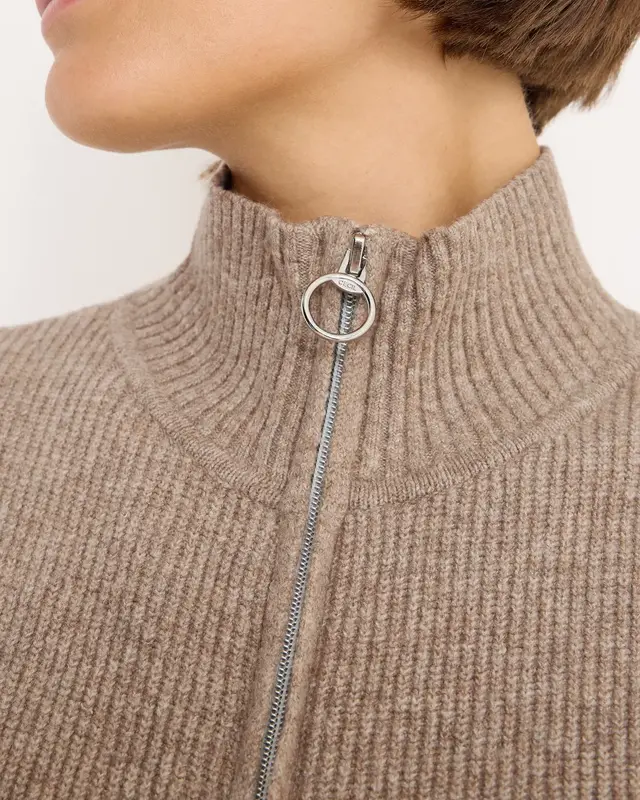 Cecil Weste mit Rippstruktur - Toffee Cream Melange