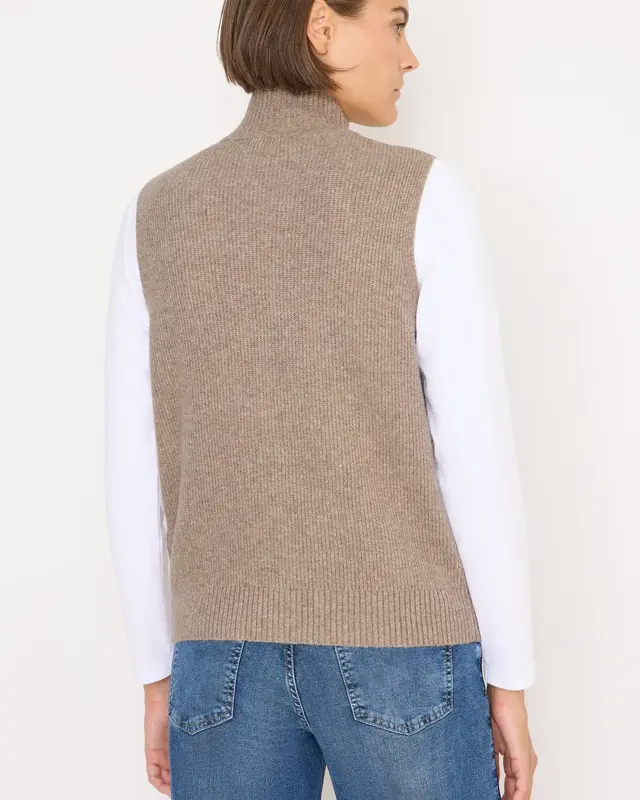 Cecil Weste mit Rippstruktur - Toffee Cream Melange