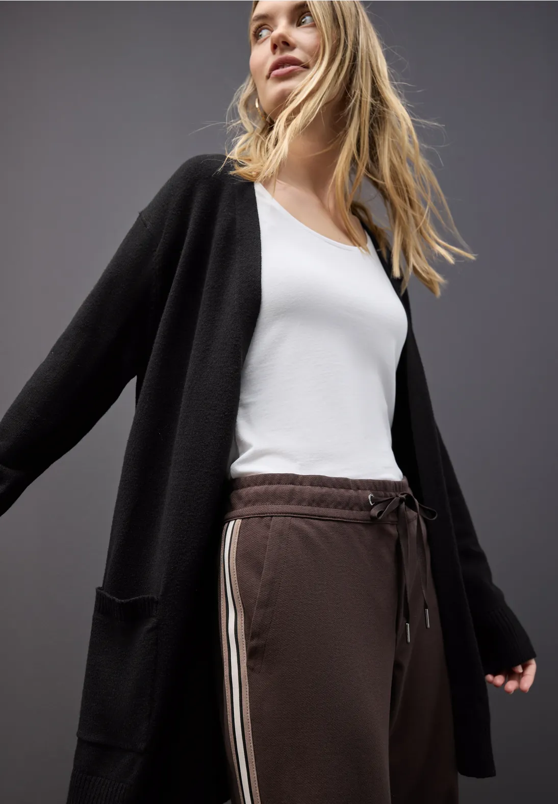 Street One Open Cosy Cardigan - Black | - Cotton Blues