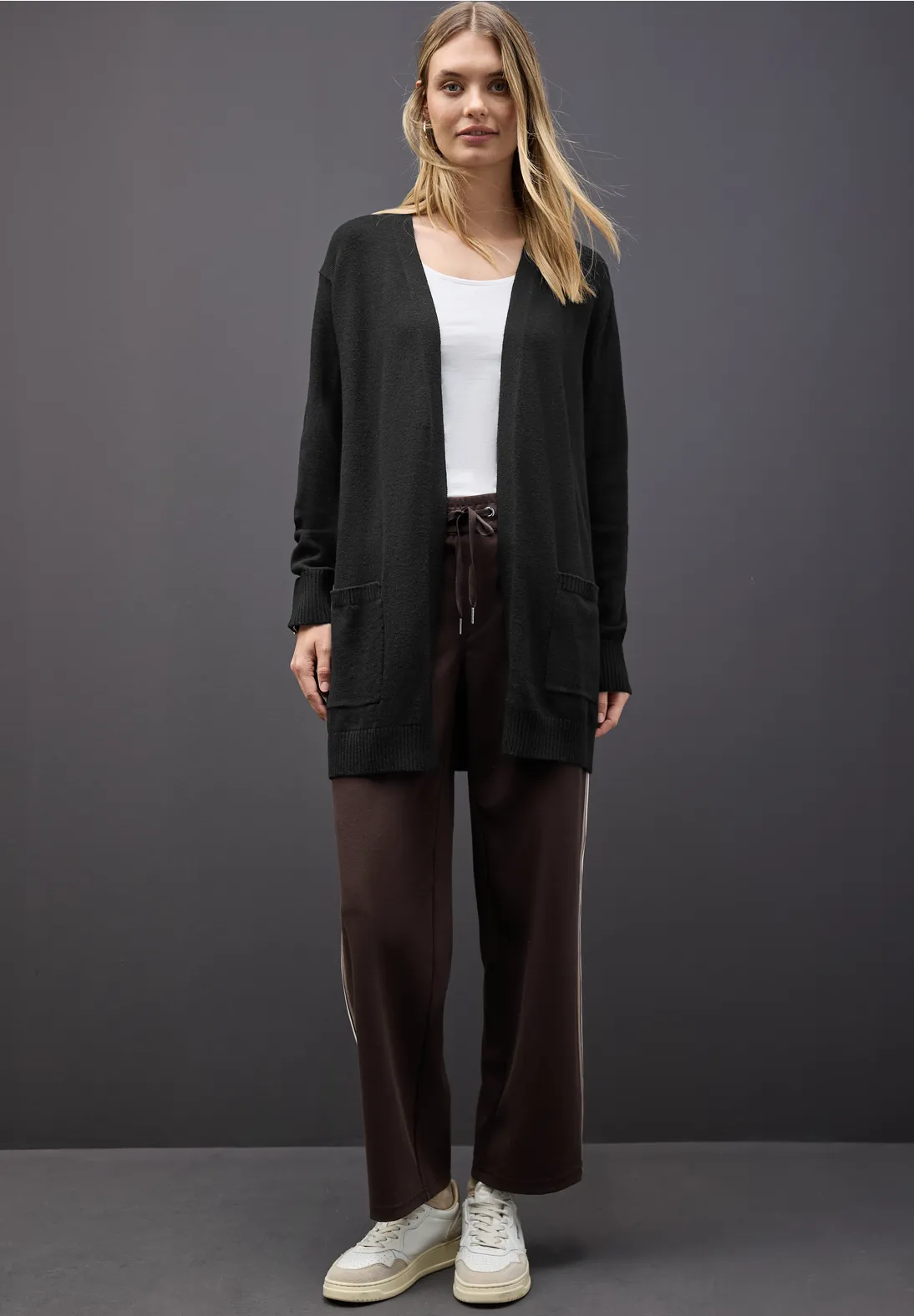 Street One Open Cosy Cardigan - Black | - Cotton Blues