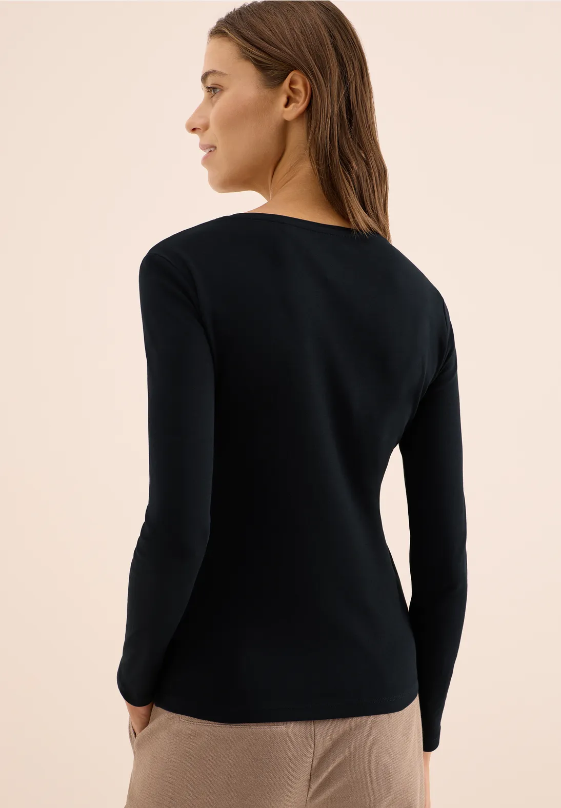 Ebifin Oversize shirt met lange mouwen voor dames, longshirt, ronde hals, bovendeel met lange mouwen, T-shirt, pullover, basic tuniek, T-tops., roze, L