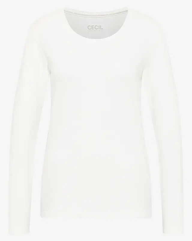 Cecil Basic Shirt Lange Mouwen Pia - Vanilla White