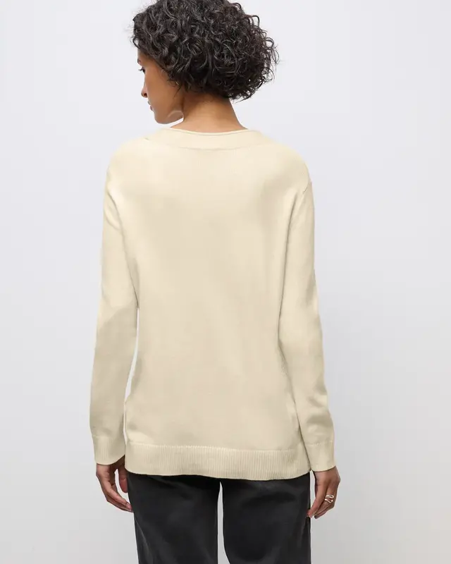 Street One Pullover mit Rollkante - Soft Beige