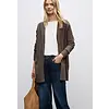 Offener Cosy Cardigan - Dark Nomad Brown Melange