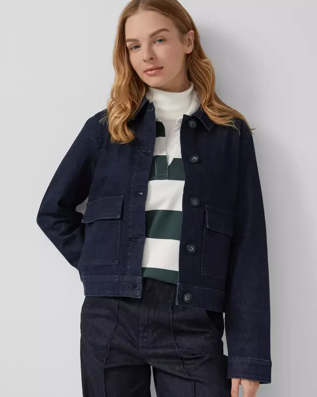 S. Oliver Lockere Jeansjacke mit Klapptaschen - Blue