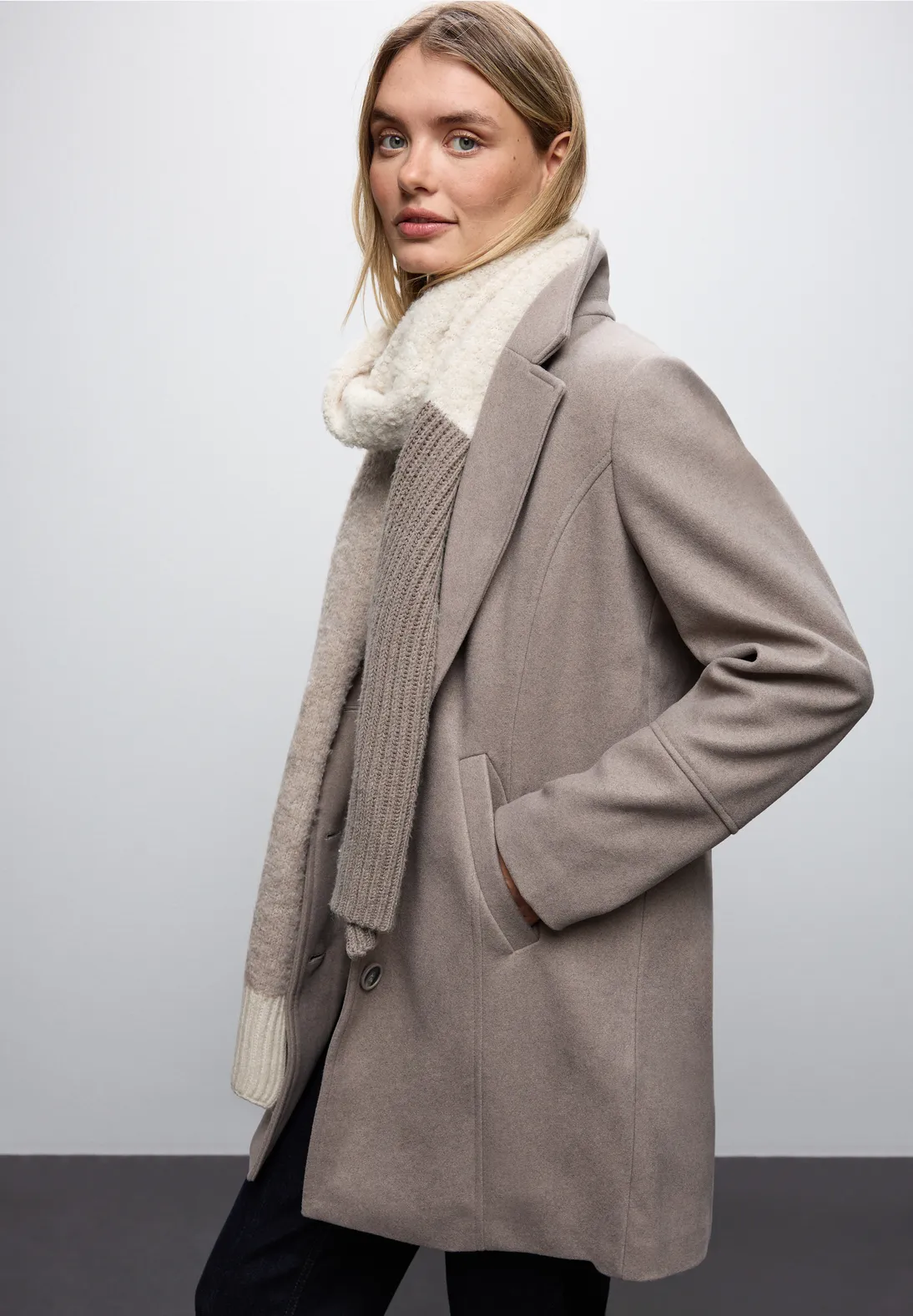 Street One Structuremix Scarf - Soft Sand Melange