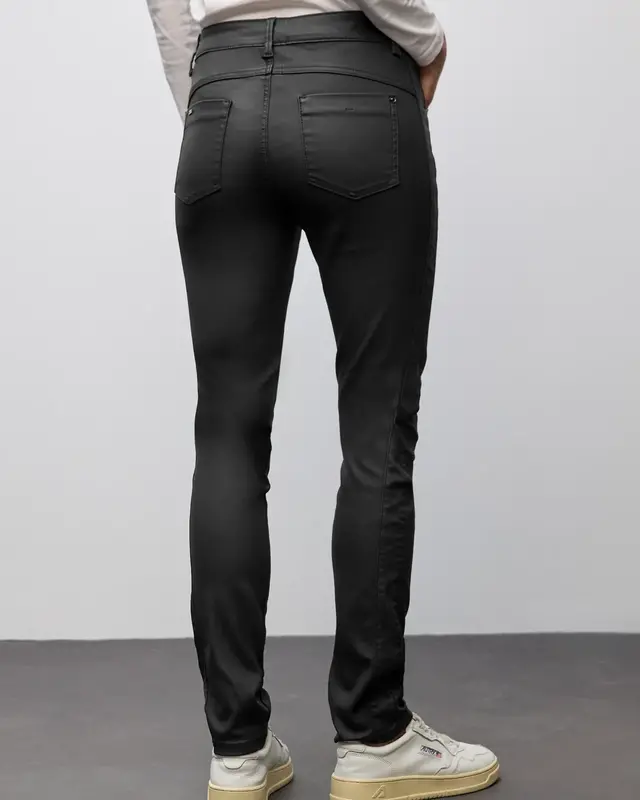 Street One Slim Fit Coated Pants - Black
