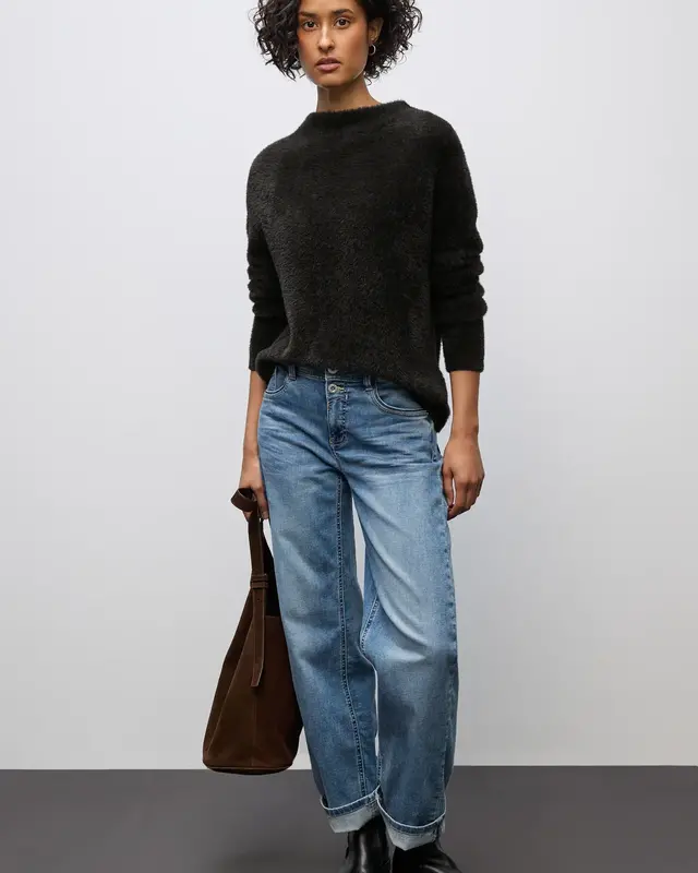 Street One Federgarn Pullover - Darkest Brown