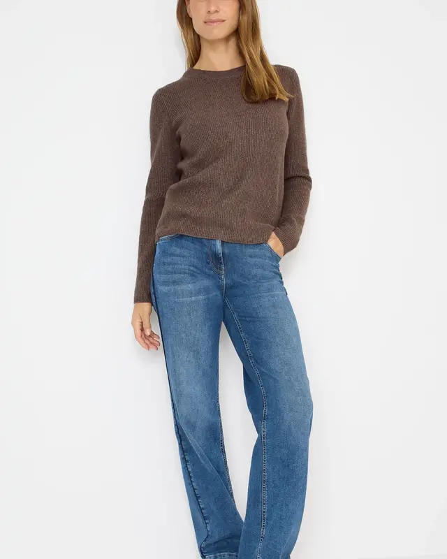 Cecil Pullover mit Strukturdetails - Mushroom Taupe Melange