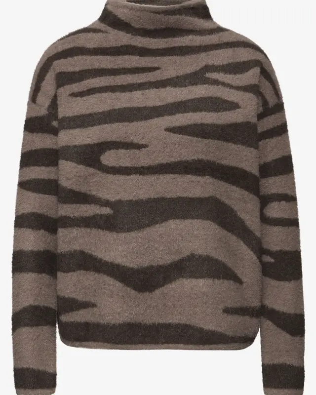 Street One Jacquard Sweater - Silk Brown