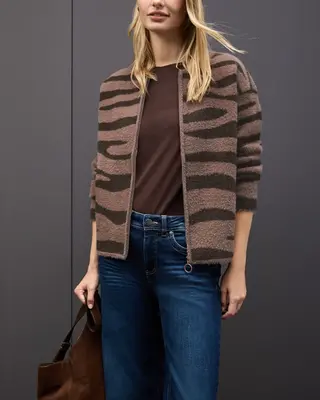 Street One Vest met Patroon - Silk Brown