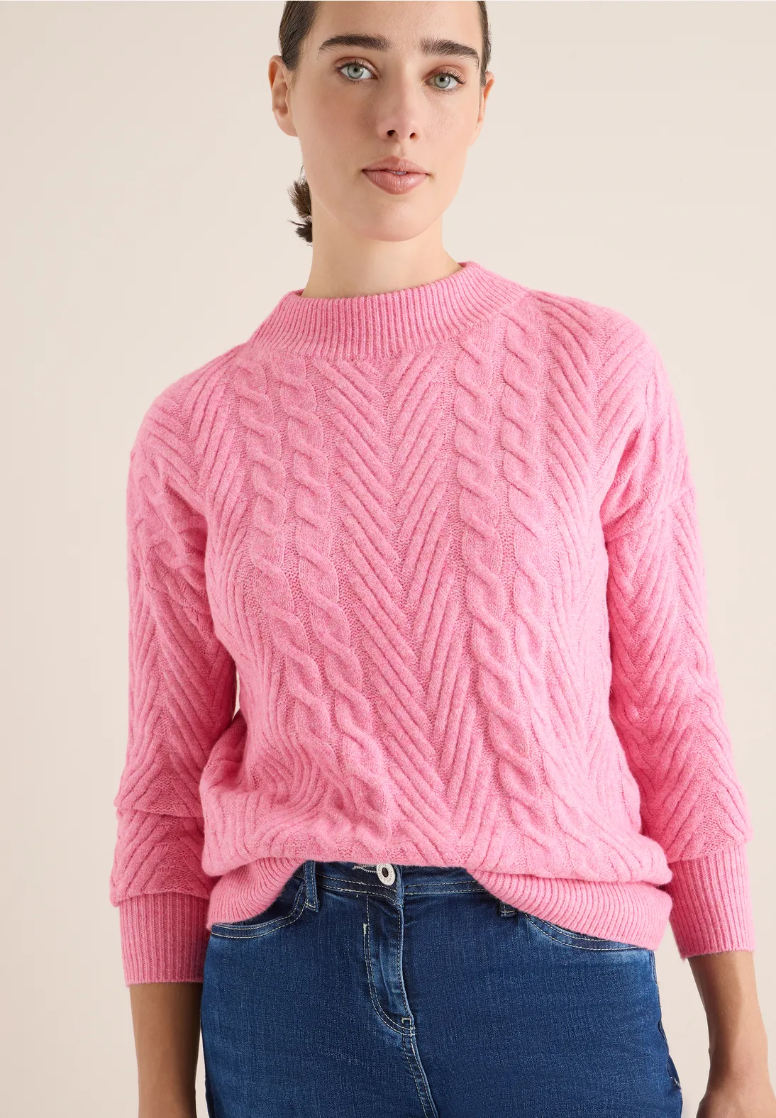QIXING Vrouwen Jumper Kabel Gebreide Lange Mouw Ronde Hals Trui Casual Trui Tops voor Vrouwen UK, Zwart, XXL