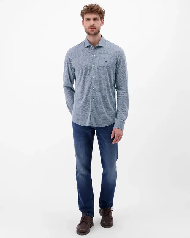 Lerros Jersey Overhemd Lange Mouwen - Storm Blue