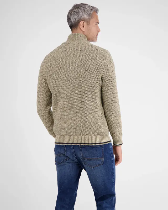 Lerros Gebreide Trui met Kabelpatroon - Tender Beige Melange