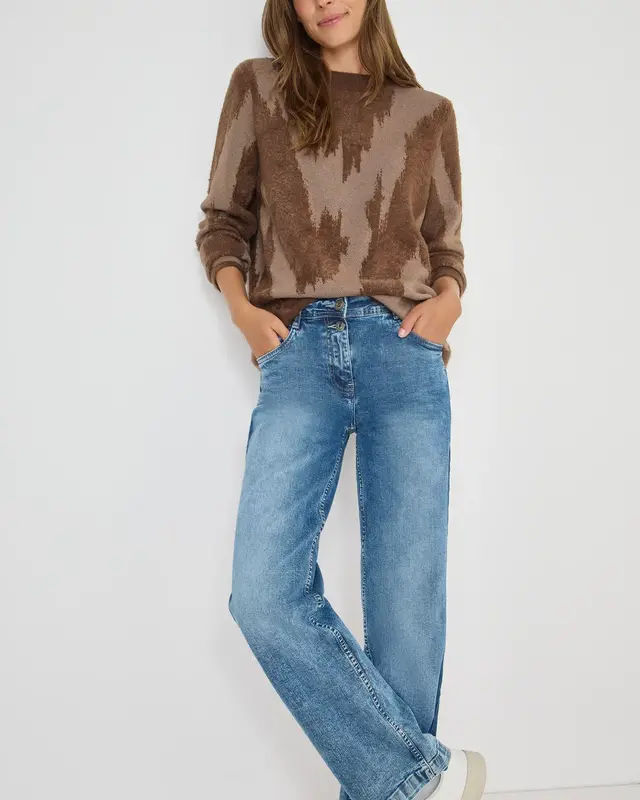 Cecil Printed Jumper - Mocha Caramel