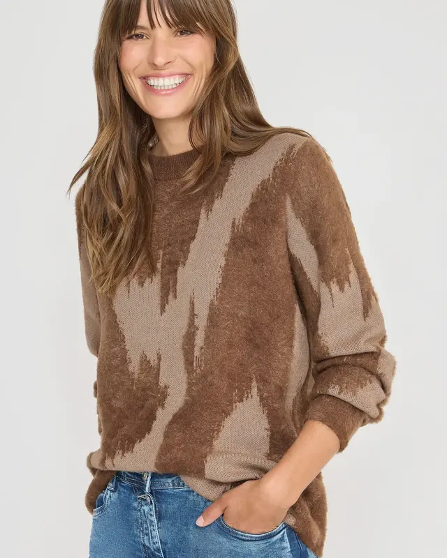 Cecil Trui met Patroon - Mocha Caramel