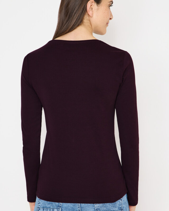 Cecil Basic Shirt Pia - Eggplant Red