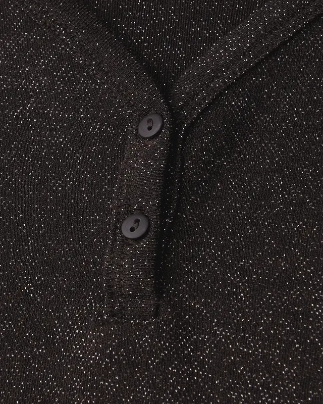 Street One Glitterend Shirt met Lange Mouw - Darkest Brown