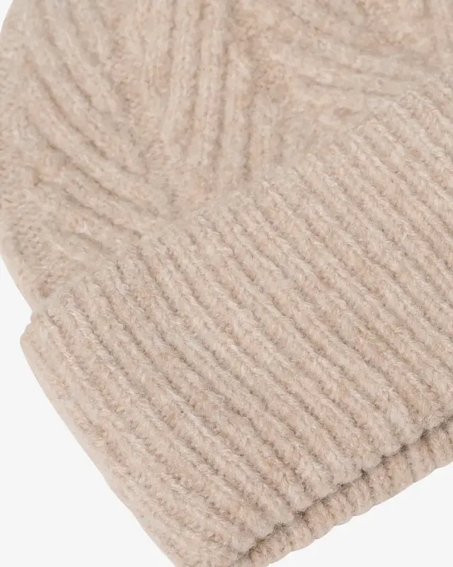 Cecil Knitted hat with structure - Sandalwood Beige Melange
