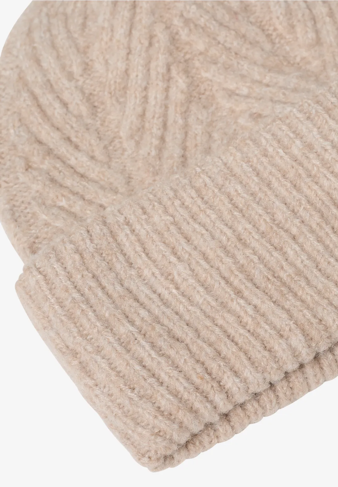 Cecil Gebreide Muts met Structuur - Sandalwood Beige Melange