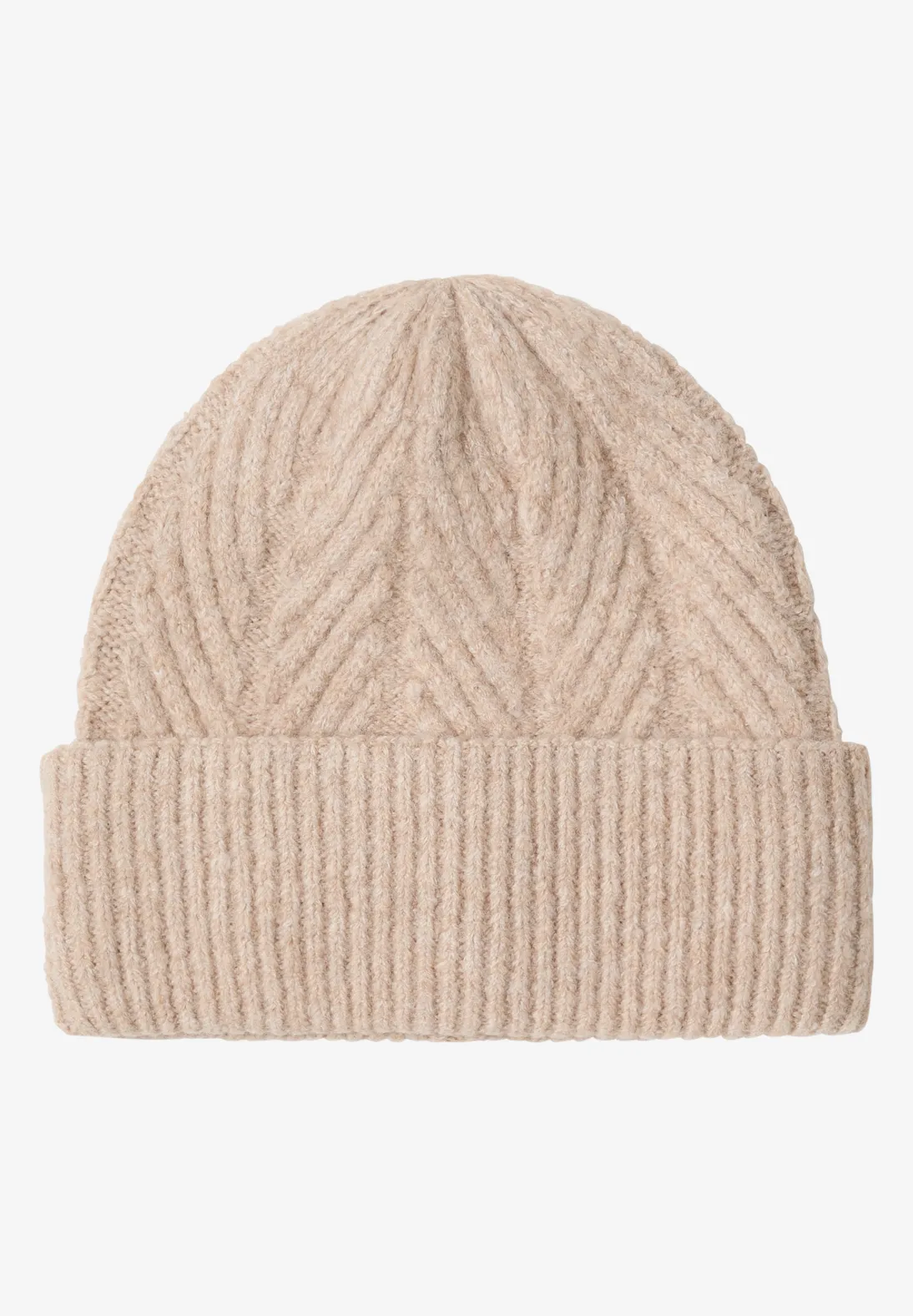 Cecil Gebreide Muts met Structuur - Sandalwood Beige Melange