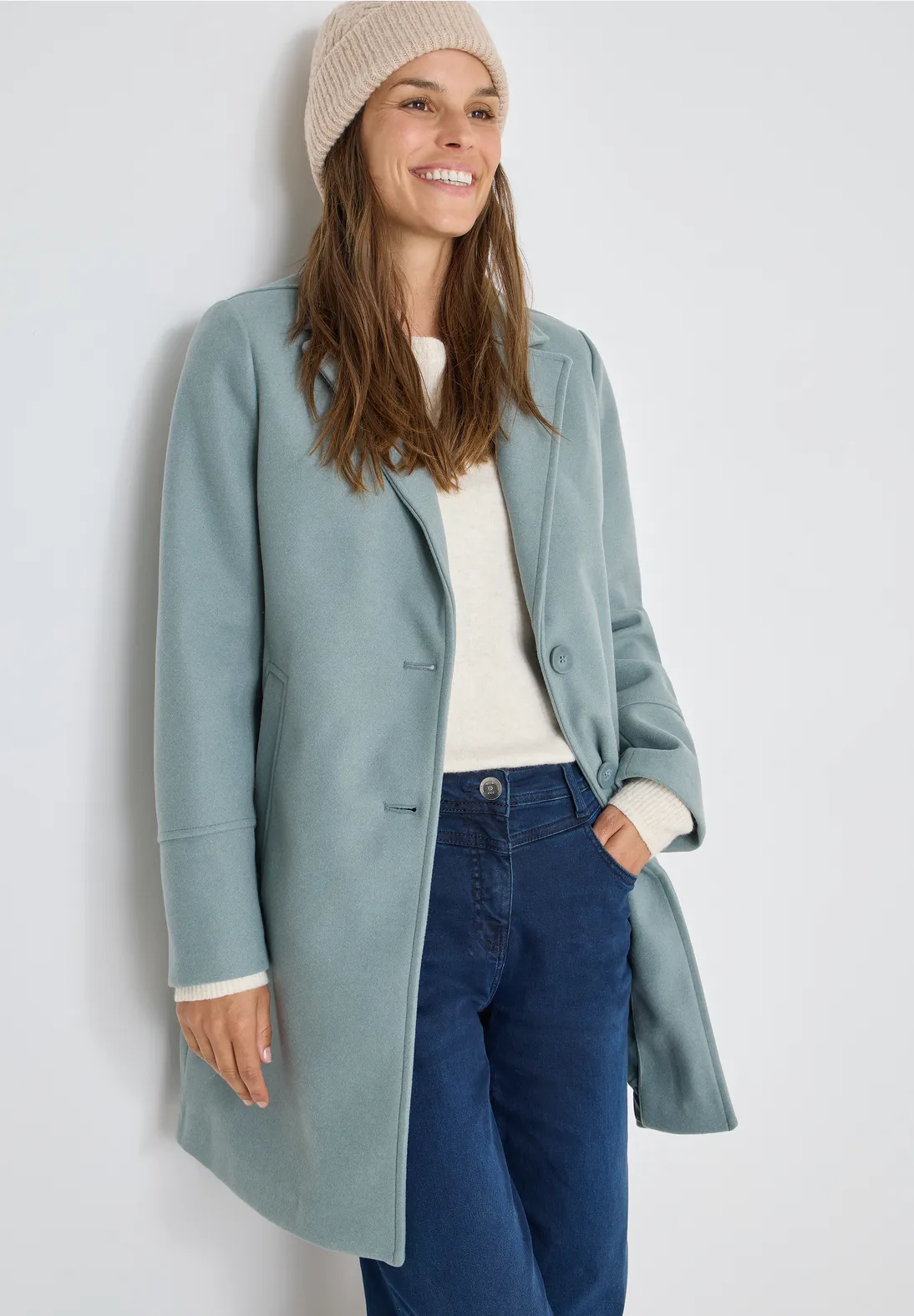 Cecil Gebreide Muts met Structuur - Sandalwood Beige Melange